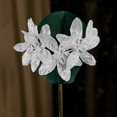 Lillede juuksepael Pruudijuukse ehted Pärlikristallpeapael Elegantne sünnipäevapidu Tiara Crown Pulmajuukse aksessuaarid naistele