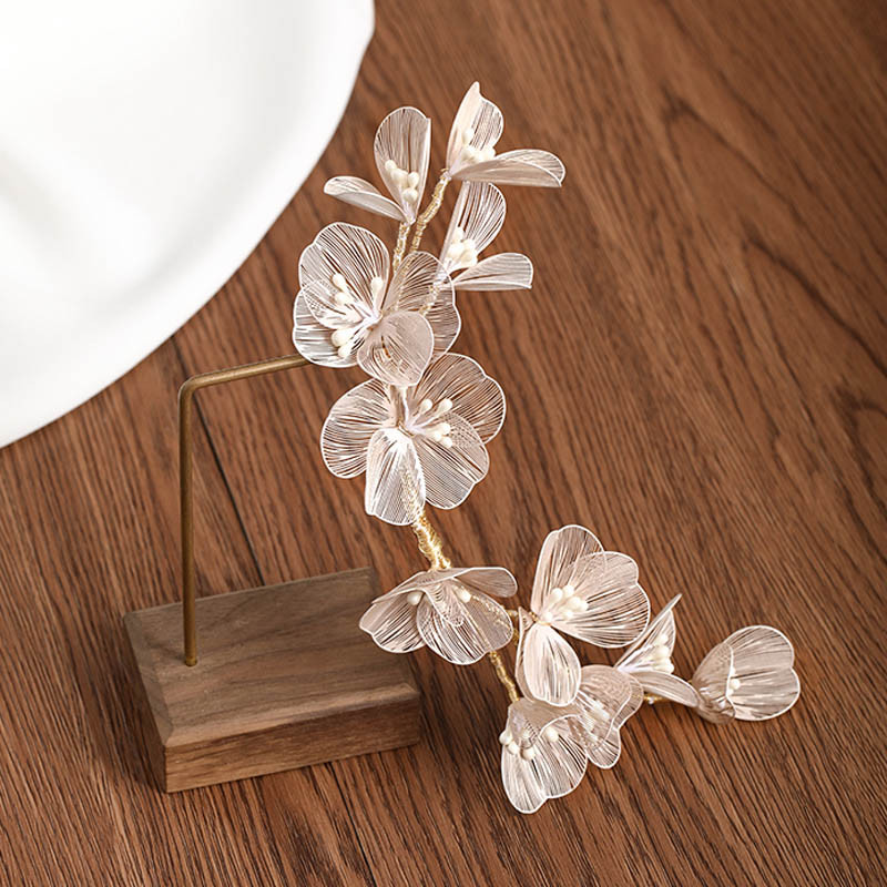 Lillede juuksepael Pruudijuukse ehted Pärlikristallpeapael Elegantne sünnipäevapidu Tiara Crown Pulmajuukse aksessuaarid naistele