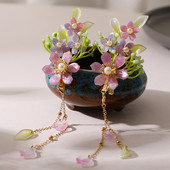 2tk Tutt Juukseklambrid Lillepärl Hiina Hanfu Juukseaksessuaarid Vintage Fairy Lilleline Tiarasa Pruudi peaehe pulmaehted