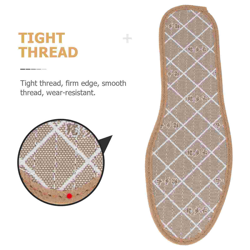 3 Ζεύγη Παπούτσια Πάτοι Μπαμπού κάρβουνο αποσμητικό ένθετα παπουτσιών Λινό ιδρώτα-απορροφητικά μαξιλαράκια παπουτσιών για άνδρες Αθλητικά προμήθειες 36