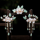 Κλιπ μαλλιών Fairy Hairpins για γυναίκες Κινέζικα Hanfu Αξεσουάρ Μαλλιών Κορίτσια Flower Pearl Tassel Headpiece Πιρούνια μαλλιών Αρχαία κοσμήματα