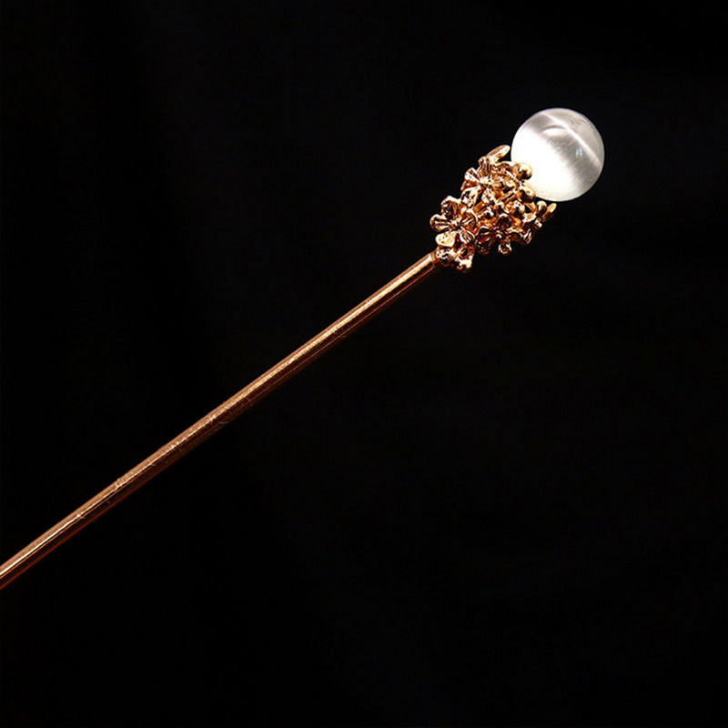 Senovės plaukų segtuko karūna Auksiniai kiniški plaukų aksesuarai moterims Crystal Hair Stick Chopstick Retro Hanfu vakarėlių plaukų papuošalai