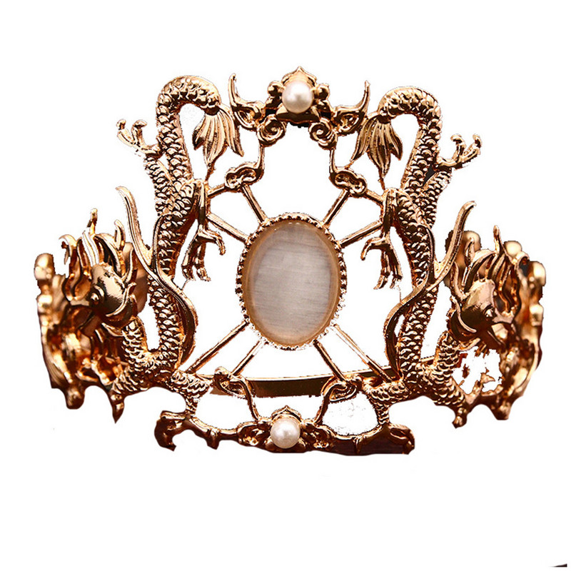 Senovės plaukų segtuko karūna Auksiniai kiniški plaukų aksesuarai moterims Crystal Hair Stick Chopstick Retro Hanfu vakarėlių plaukų papuošalai