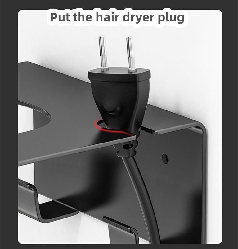 Rozsdamentes acél hajszárító tartó falra szerelhető ingyenes fúrás fürdőszoba tároló polc polc fürdőszoba tároló kellékek