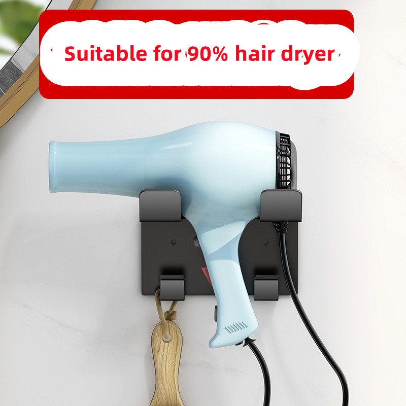 Rozsdamentes acél hajszárító tartó falra szerelhető ingyenes fúrás fürdőszoba tároló polc polc fürdőszoba tároló kellékek