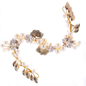 Дамска перлена кристална тиара гирлянд корона цвете лента за глава бижута аксесоари за сватбена снимка парти подарък BN