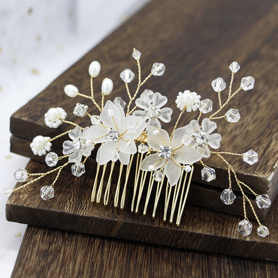 Kristalni češljevi za kosu za vjenčanje Čudesne ženske trake za glavu Dodaci Cvjetni ukrasi za glavu za mladenke Kvačica Nakit za mladenku Poklon