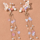 Vintage κλιπ μαλλιών με φούντα για γυναίκες Κινεζικές κλασικές φουρκέτες πεταλούδας Ανάλαφρα αξεσουάρ μαλλιών Κοσμήματα Κάλυμμα κεφαλής ACRDDK