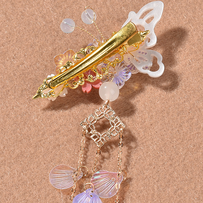 Vintage κλιπ μαλλιών με φούντα για γυναίκες Κινεζικές κλασικές φουρκέτες πεταλούδας Ανάλαφρα αξεσουάρ μαλλιών Κοσμήματα Κάλυμμα κεφαλής ACRDDK