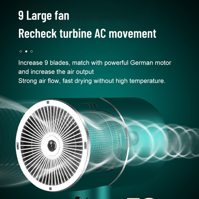 Fourth Gear Prijenosno umotavanje za kosu Anionski salon velike snage Električno sušilo za kosu Kućni aparat za brzo sušenje