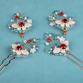 Luksuzna ukosnica Kineski štapić za kosu U-oblika Kristalni biser Kopča za kosu Vilica Vintage Hanfu Party Tijare Kopča za kosu Šarm Nakit za glavu