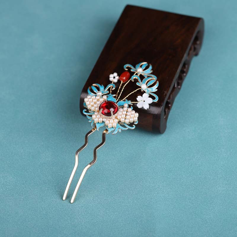 Luksuzna ukosnica Kineski štapić za kosu U-oblika Kristalni biser Kopča za kosu Vilica Vintage Hanfu Party Tijare Kopča za kosu Šarm Nakit za glavu