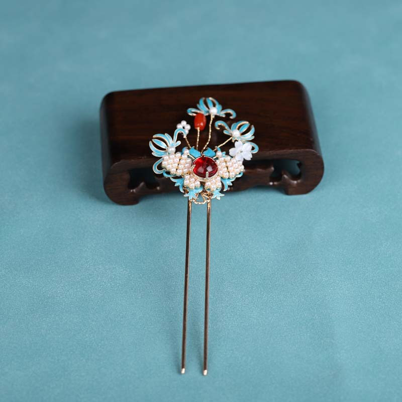 Luksuzna ukosnica Kineski štapić za kosu U-oblika Kristalni biser Kopča za kosu Vilica Vintage Hanfu Party Tijare Kopča za kosu Šarm Nakit za glavu