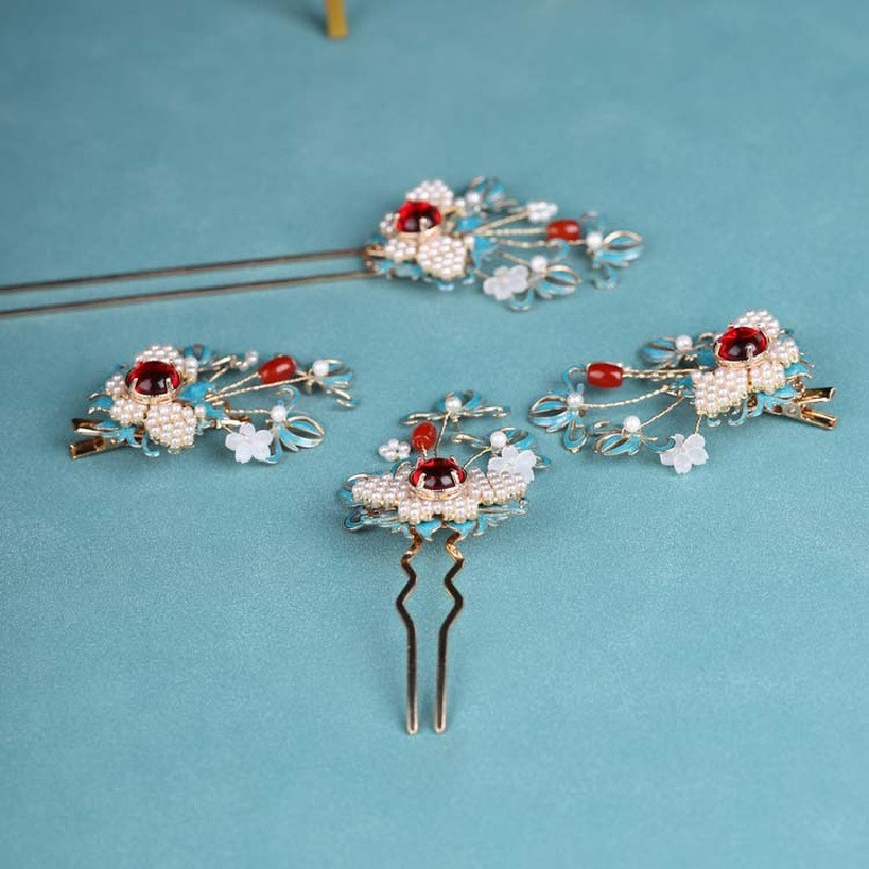 Luksuzna ukosnica Kineski štapić za kosu U-oblika Kristalni biser Kopča za kosu Vilica Vintage Hanfu Party Tijare Kopča za kosu Šarm Nakit za glavu