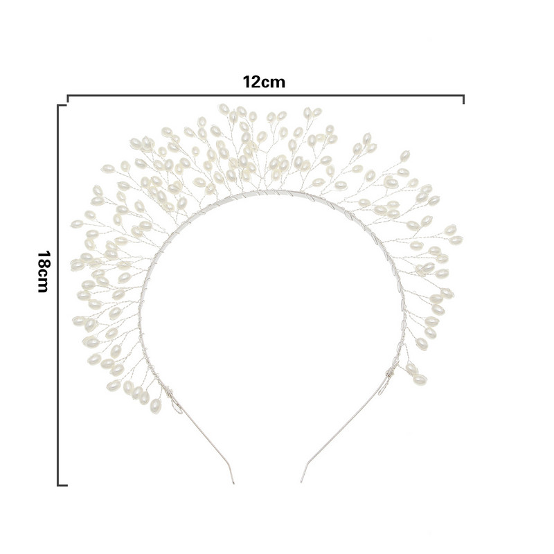Πέρλες Χειροποίητες Τιάρες Γαμήλια Κεφαλή Νύφης για Γυναικείες Χάντρες για πάρτι Μαλλιά Στεφάνη Γούρι Κορδέλα κεφαλής Noiva Party Κοσμήματα για τα μαλλιά
