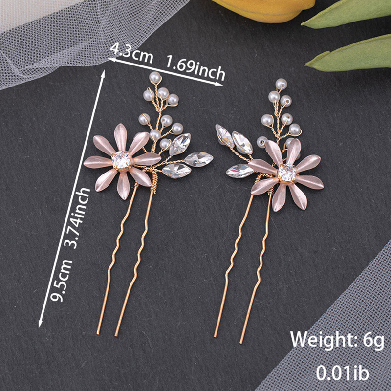 2 τμχ Γαμήλια φουρκέτα μαργαριταρένια τιάρες για γυναίκες με στρας φλοράλ Κλιπ μαλλιών Πιρούνια Εξαιρετικό νυφικό κόσμημα για τα μαλλιά