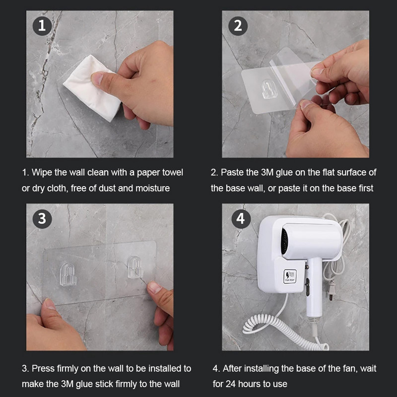 220 V falra szerelhető hajszárító Hotel Fürdőszoba Hajszárítók Professzionális állandó hőmérsékletű szárító tartótalppal Ingyenes lyukasztás