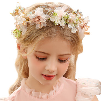 Κομψό κοριτσίστικο νυφικό κεφαλόδεσμο μιμούμενο μαργαριταρένιο μαλλί λουλούδι στεφάνι νύφη γιρλάντα κεφαλή στεφάνι γάμου κεφαλόδεσμοι κοσμήματα μαλλιών