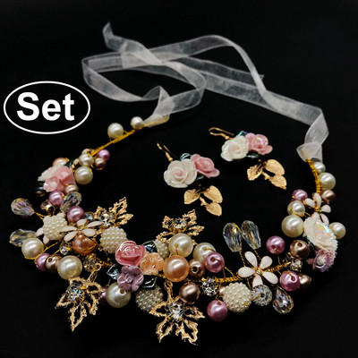 Elegantne tüdrukute pruudi peapael Imiteeritud pärlitest juustest peakate Lillepärg Pruudi vanikupea rõngas Pulmapeapaelad Juukseehted