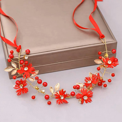 Elegantne tüdrukute pruudi peapael Imiteeritud pärlitest juustest peakate Lillepärg Pruudi vanikupea rõngas Pulmapeapaelad Juukseehted