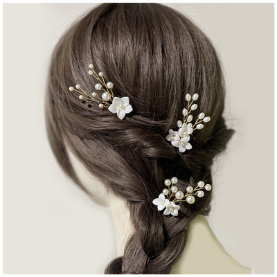 3 τμχ Γαμήλια φουρκέτα Floral Κλιπ μαλλιών σε σχήμα U Crystal Bride Tiara Princess Party Headwear γενεθλίων Δώρο για γυναίκες Δωρεάν αποστολή