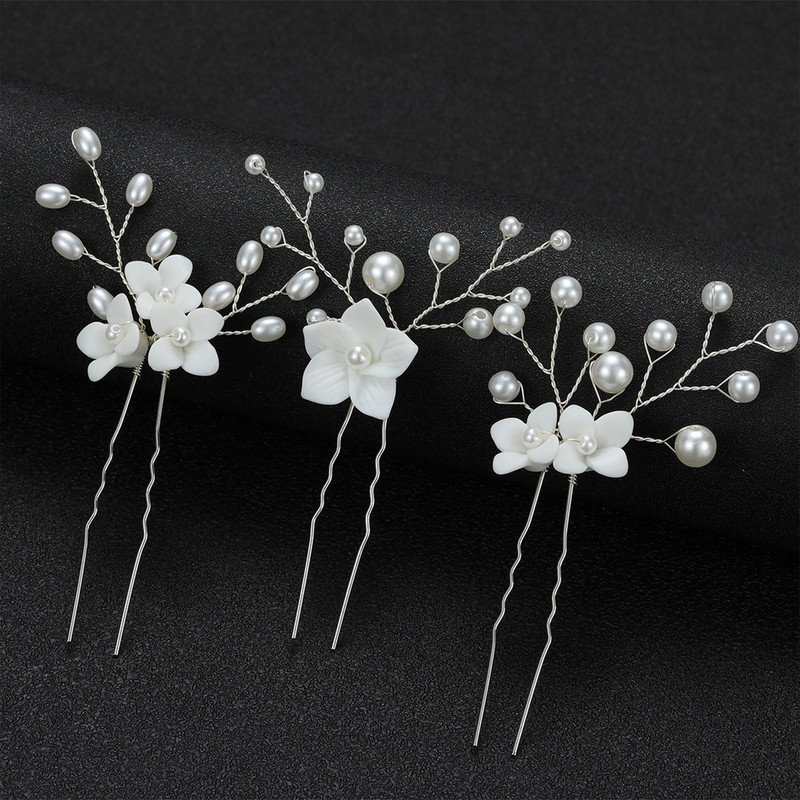 3 τμχ Γαμήλια φουρκέτα Floral Κλιπ μαλλιών σε σχήμα U Crystal Bride Tiara Princess Party Headwear γενεθλίων Δώρο για γυναίκες Δωρεάν αποστολή