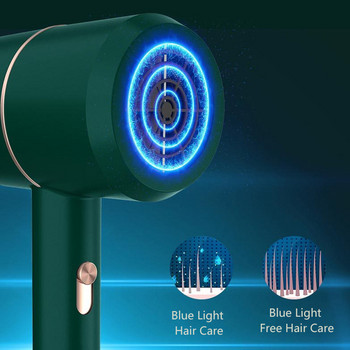4 цвята Secador De Pelo Електрически сешоар Negative Ionic BlueLight Care Strong Hot Cold Wind Blower Зелен сешоар за дома