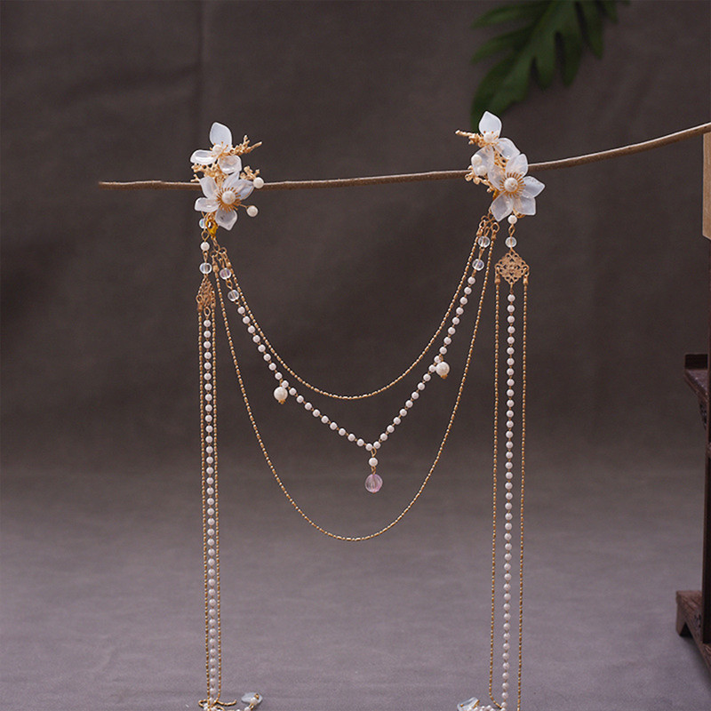 Vintage štipaljke za kosu Tijare Kineski vjenčani dodaci za kosu Drevni rese Biserna glava Retro Hanfu dekor Nakit za kosu