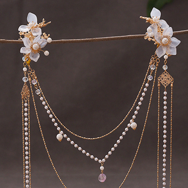 Vintage štipaljke za kosu Tijare Kineski vjenčani dodaci za kosu Drevni rese Biserna glava Retro Hanfu dekor Nakit za kosu