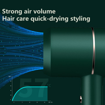 Електрически сешоар за коса с отрицателни йонни силни горещи и студени вятърни вентилатори Мини сешоар за домашни уреди BlueLight Care Secador De Pelo