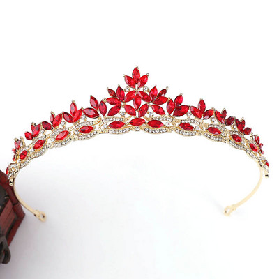 Kuum müük Crown Pulm Pruut Tiaras Peakate Mood Crystal de Noiva Peapael Festival Juukseehted Prom Lady Diadem Naistele