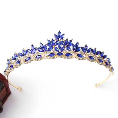 Kuum müük Crown Pulm Pruut Tiaras Peakate Mood Crystal de Noiva Peapael Festival Juukseehted Prom Lady Diadem Naistele