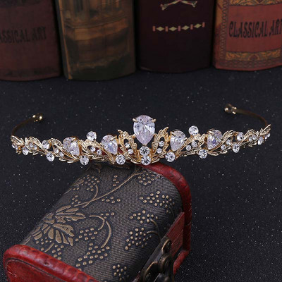 Kuum müük Crown Pulm Pruut Tiaras Peakate Mood Crystal de Noiva Peapael Festival Juukseehted Prom Lady Diadem Naistele