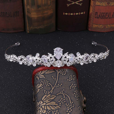 Kuum müük Crown Pulm Pruut Tiaras Peakate Mood Crystal de Noiva Peapael Festival Juukseehted Prom Lady Diadem Naistele