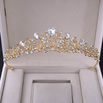 Kuum müük Crown Pulm Pruut Tiaras Peakate Mood Crystal de Noiva Peapael Festival Juukseehted Prom Lady Diadem Naistele