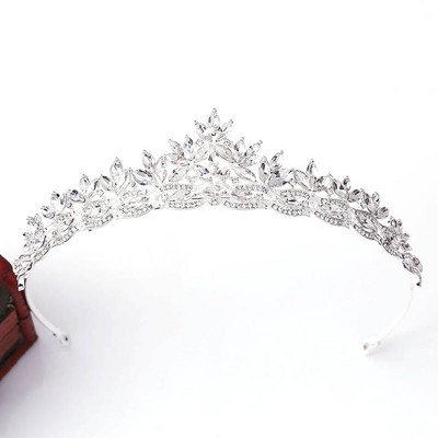 Kuum müük Crown Pulm Pruut Tiaras Peakate Mood Crystal de Noiva Peapael Festival Juukseehted Prom Lady Diadem Naistele