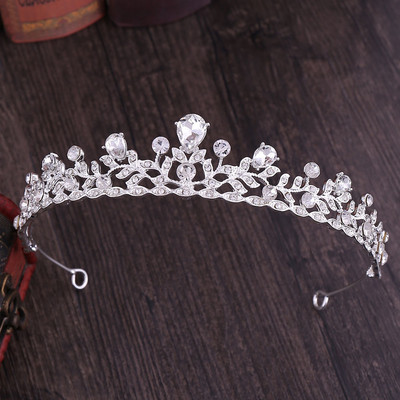 Kuum müük Crown Pulm Pruut Tiaras Peakate Mood Crystal de Noiva Peapael Festival Juukseehted Prom Lady Diadem Naistele