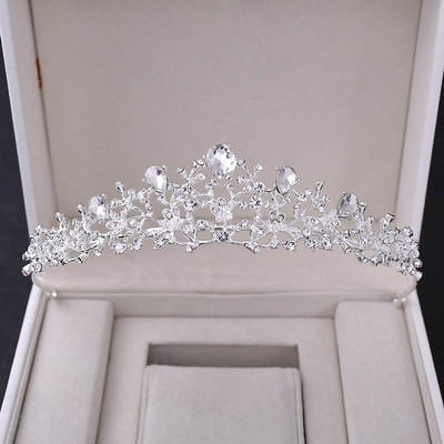 Kuum müük Crown Pulm Pruut Tiaras Peakate Mood Crystal de Noiva Peapael Festival Juukseehted Prom Lady Diadem Naistele