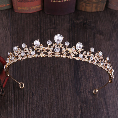 Kuum müük Crown Pulm Pruut Tiaras Peakate Mood Crystal de Noiva Peapael Festival Juukseehted Prom Lady Diadem Naistele