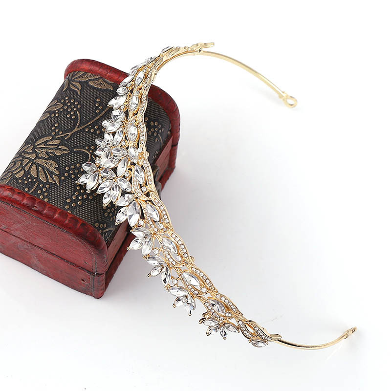 Kuum müük Crown Pulm Pruut Tiaras Peakate Mood Crystal de Noiva Peapael Festival Juukseehted Prom Lady Diadem Naistele