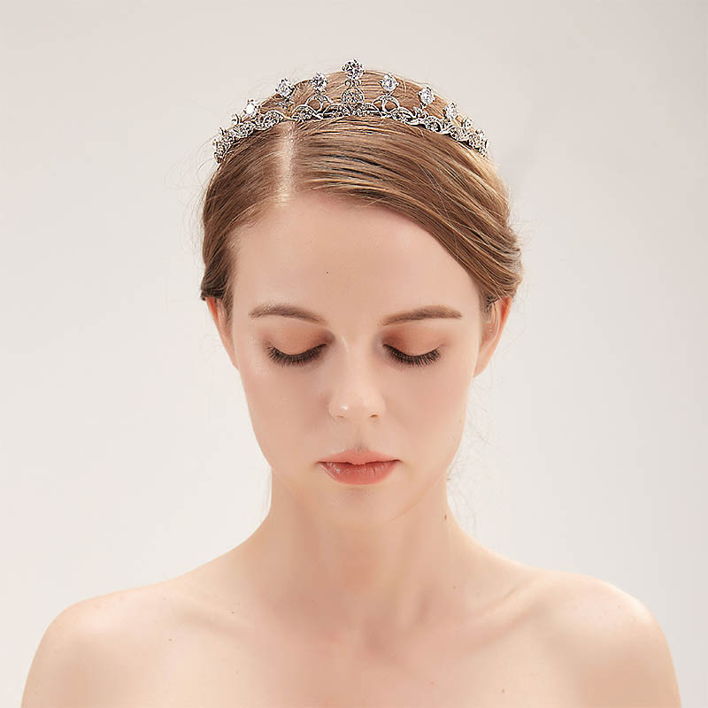 Kuum müük Crown Pulm Pruut Tiaras Peakate Mood Crystal de Noiva Peapael Festival Juukseehted Prom Lady Diadem Naistele