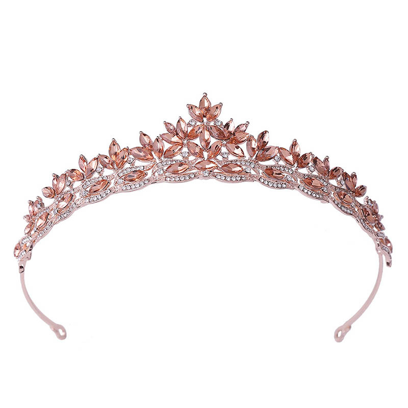 Kuum müük Crown Pulm Pruut Tiaras Peakate Mood Crystal de Noiva Peapael Festival Juukseehted Prom Lady Diadem Naistele