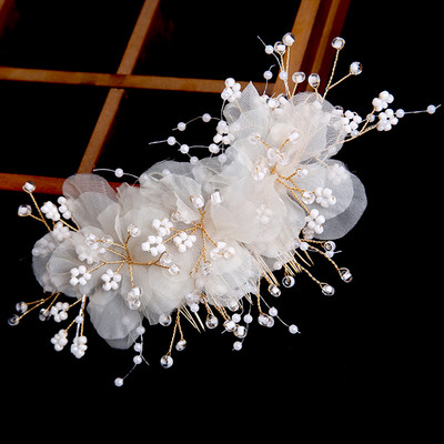 Ukosnica za vjenčanje Češalj za kosu Vjenčani cvijet Vilice za kosu u obliku slova U za žene Biserna frizura Izrada bočne ukosnice Queen Tijare Nakit