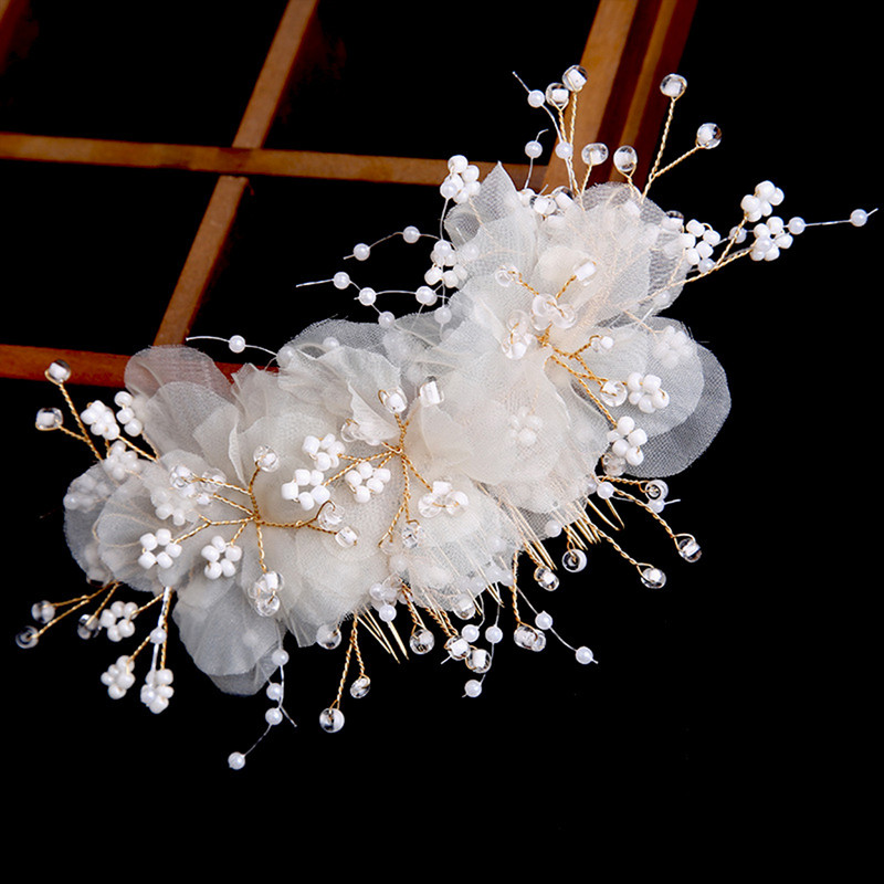 Ukosnica za vjenčanje Češalj za kosu Vjenčani cvijet Vilice za kosu u obliku slova U za žene Biserna frizura Izrada bočne ukosnice Queen Tijare Nakit