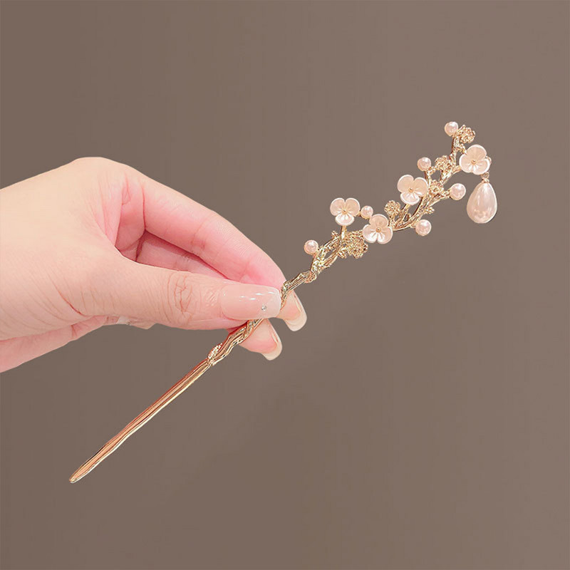 Kamelija Kineski štapići za kosu Štapići Antikni dodaci za kosu s biserima Klasične djevojačke Hanfu punđe za kosu Nakit Tijare