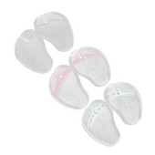 3 pár flip-flop Elülső lábpárna minta Elülső lábpárna Clip lábpapucs matricák átlátszó párna Átlátszó kék piros