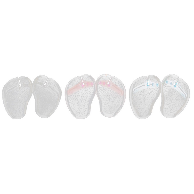 3 pár flip-flop Elülső lábpárna minta Elülső lábpárna Clip lábpapucs matricák átlátszó párna Átlátszó kék piros