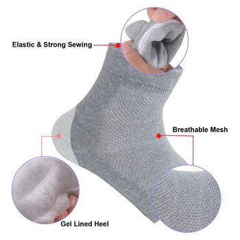 Вентилирани овлажняващи гел чорапи за пети, 1 чифт спа чорапи без пръсти за грижа за краката, напукани пети, сухи крака, мазоли по краката