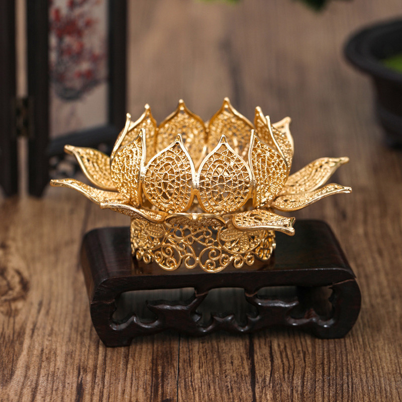 Lotus Shape fejpánt Tiara Crown kínai hanfu hajkiegészítők női fém klasszikus fejpánt Princess vintage hajékszerek