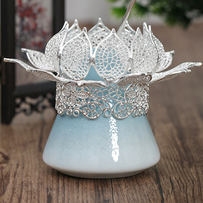 Lotus Shape fejpánt Tiara Crown kínai hanfu hajkiegészítők női fém klasszikus fejpánt Princess vintage hajékszerek